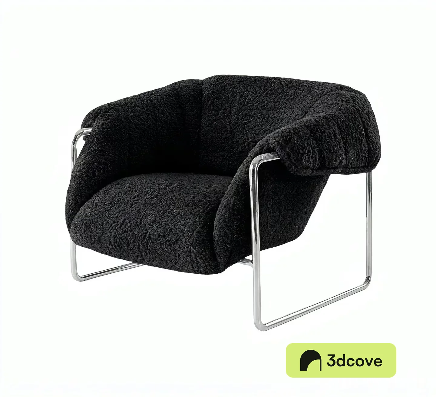 A Black Chair With Metal Legs