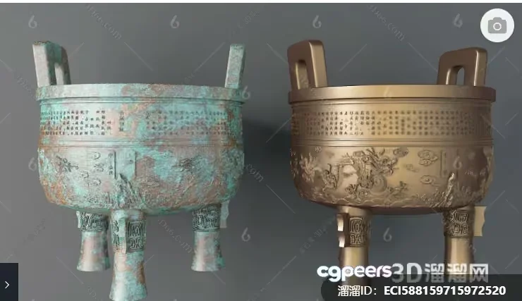 Ancient Chinese Vase 3D Model – 20675 – VRAY Render