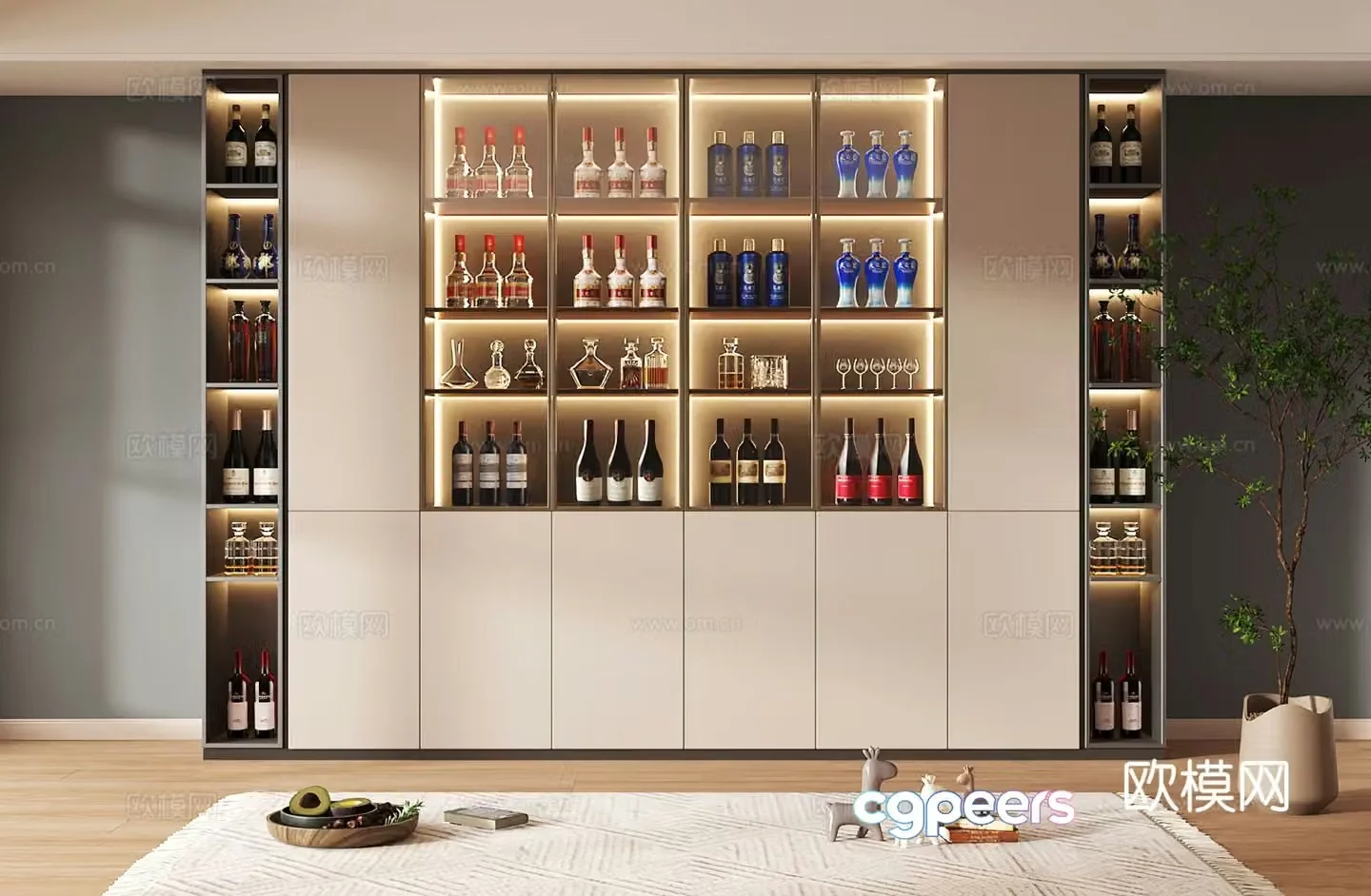 Wine cabinet design Wine cabinet red wine cabinet bar wine cabinet partition wine cabinet 3D model