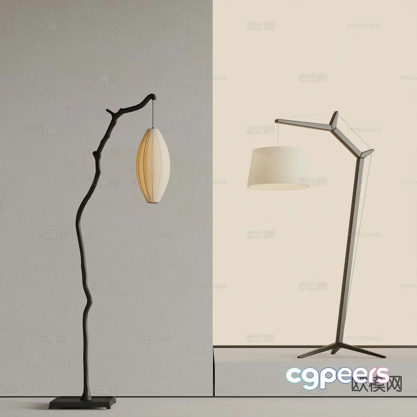 New Chinese floor lamp 3D model