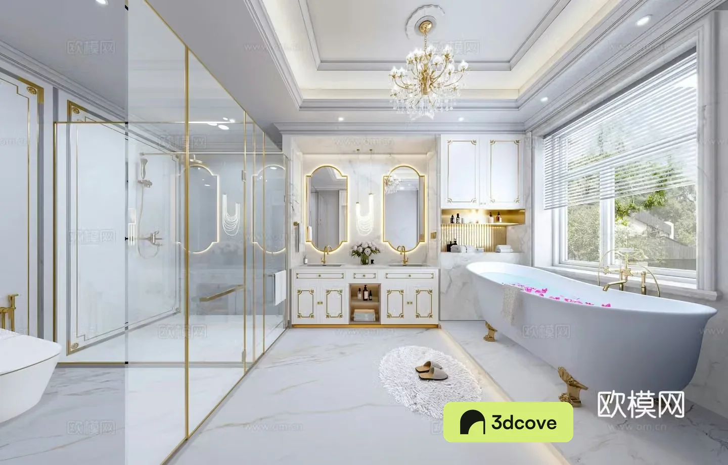 European style bathroom luxury bathroom European style bathtub European style bathroom cabinet mirror