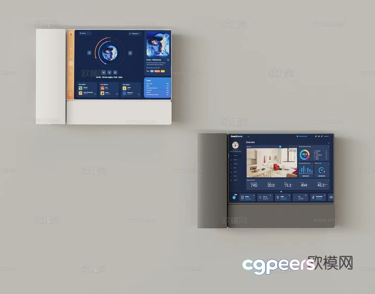Modern wall-mounted video phone 3d model