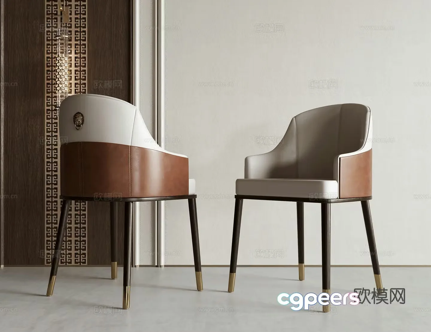New Chinese single chair 3D model