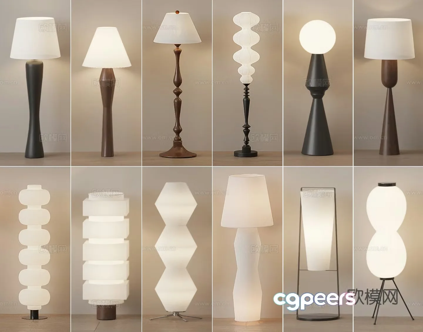 Wabi-sabi floor lamp 3d model