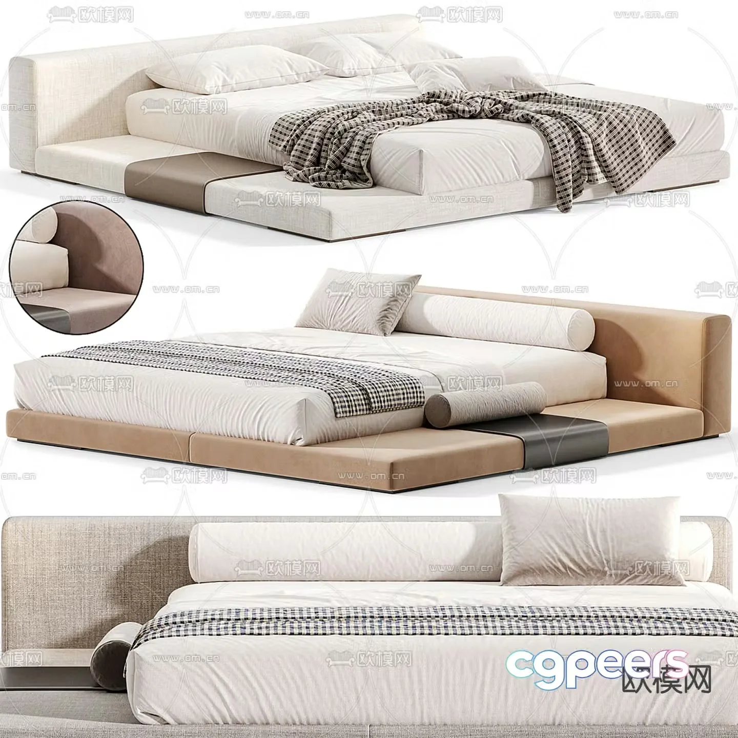 Monologuelondon modern double bed 3d model