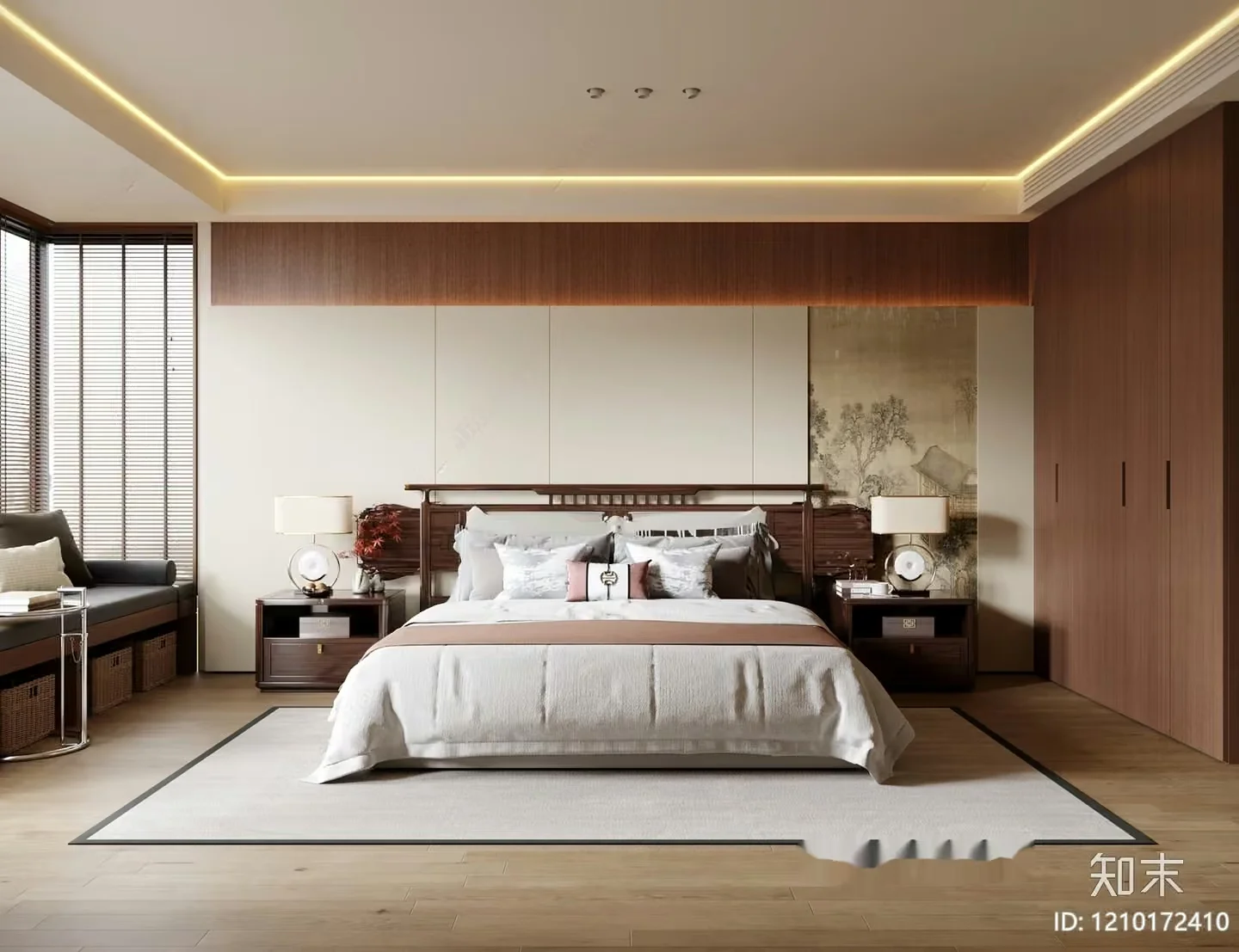 Cozy Modern Bedroom 3D Model – 8757 – VRAY Render