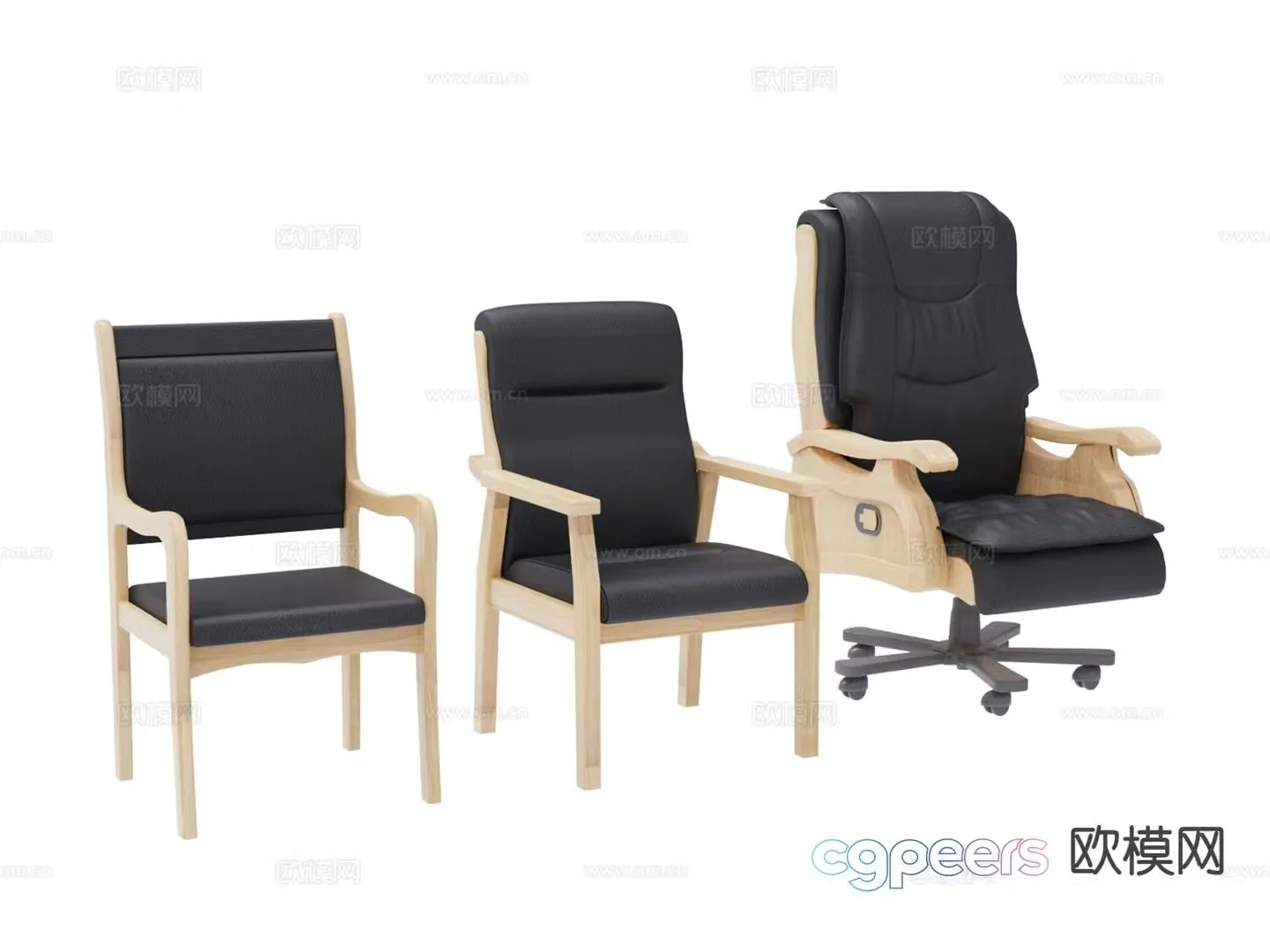 Modern office chair conference chair staff chair armchair 3d model