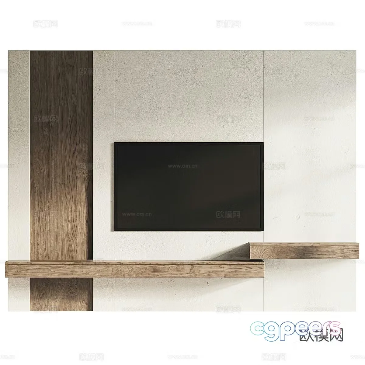 TV wall set 13d model