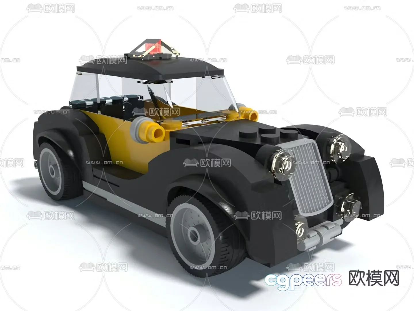 Toy car building block classic car 3d model