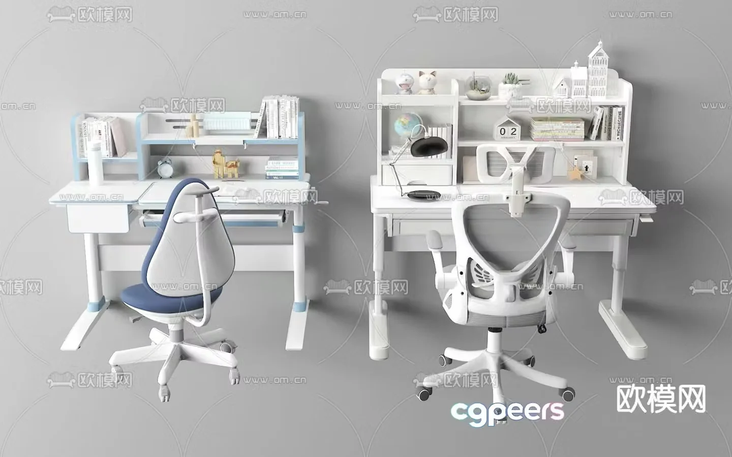 Modern desk children’s desk 3d model