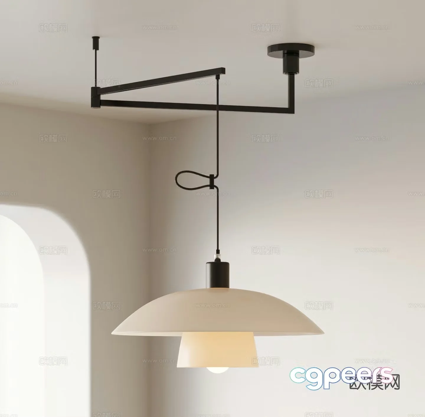 Modern shift chandeliers UFO chandeliers folding chandeliers Nordic chandeliers rocker arm chandeliers 3D model