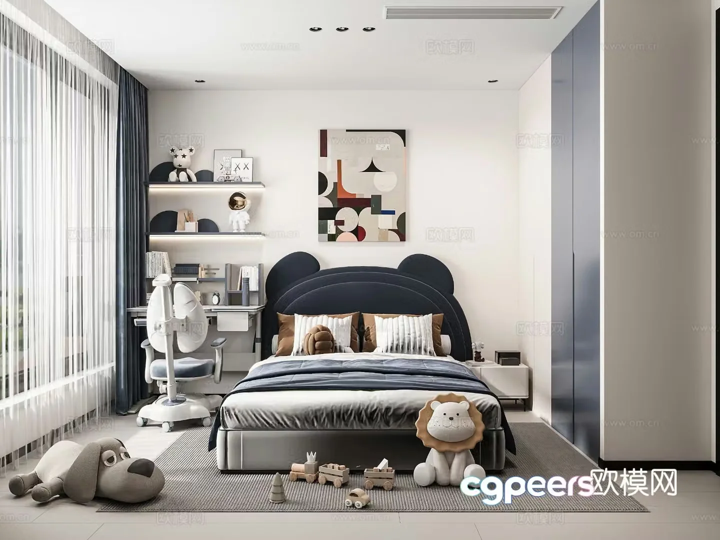 Modern children’s room boy’s room 3d model