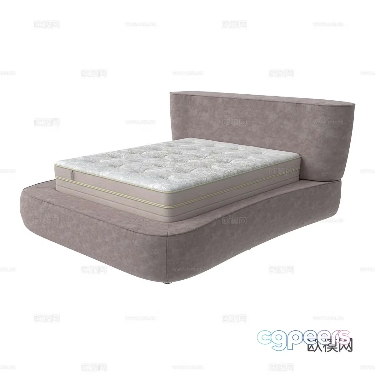 Modern double bed 3d model
