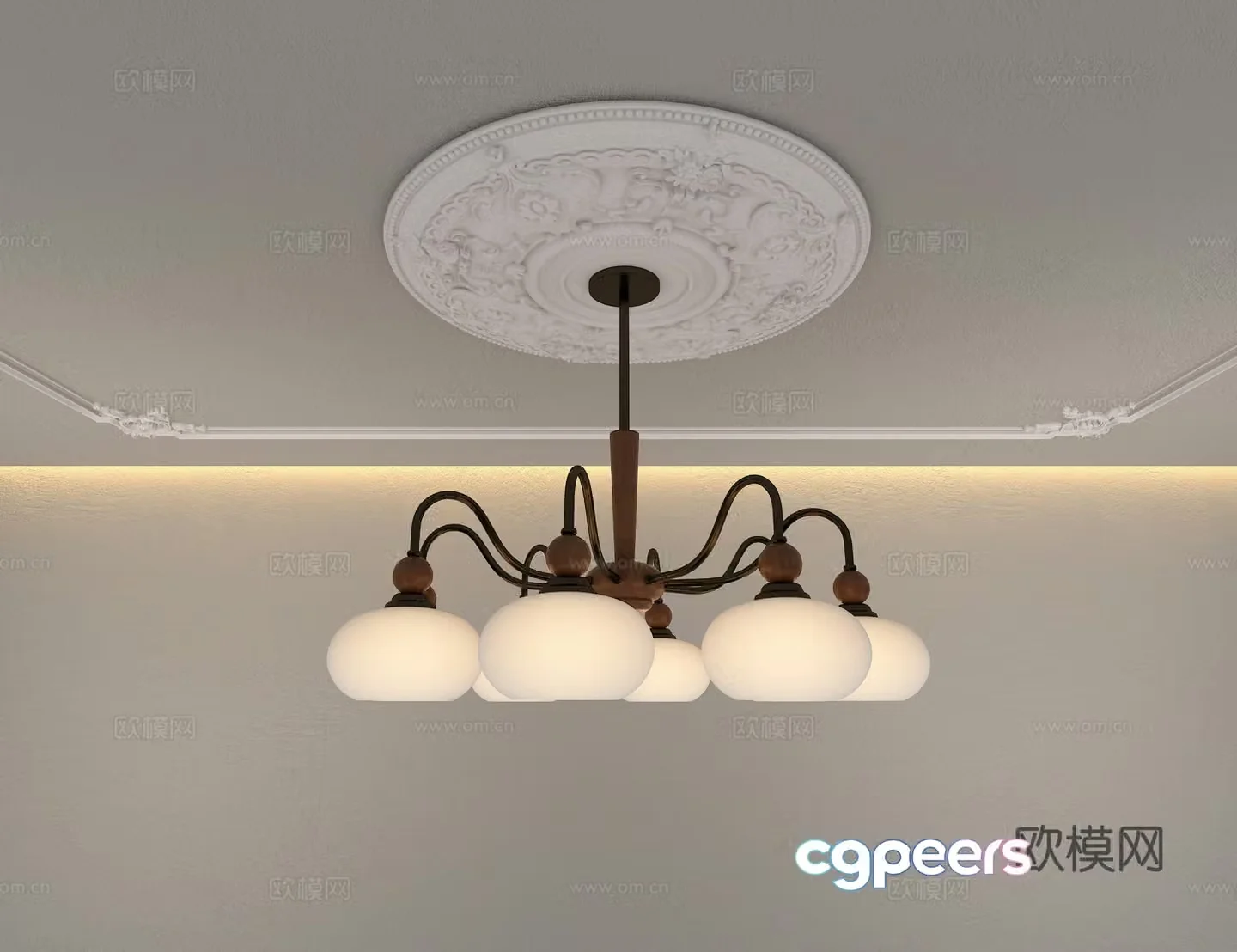3D model of medieval style chandelier