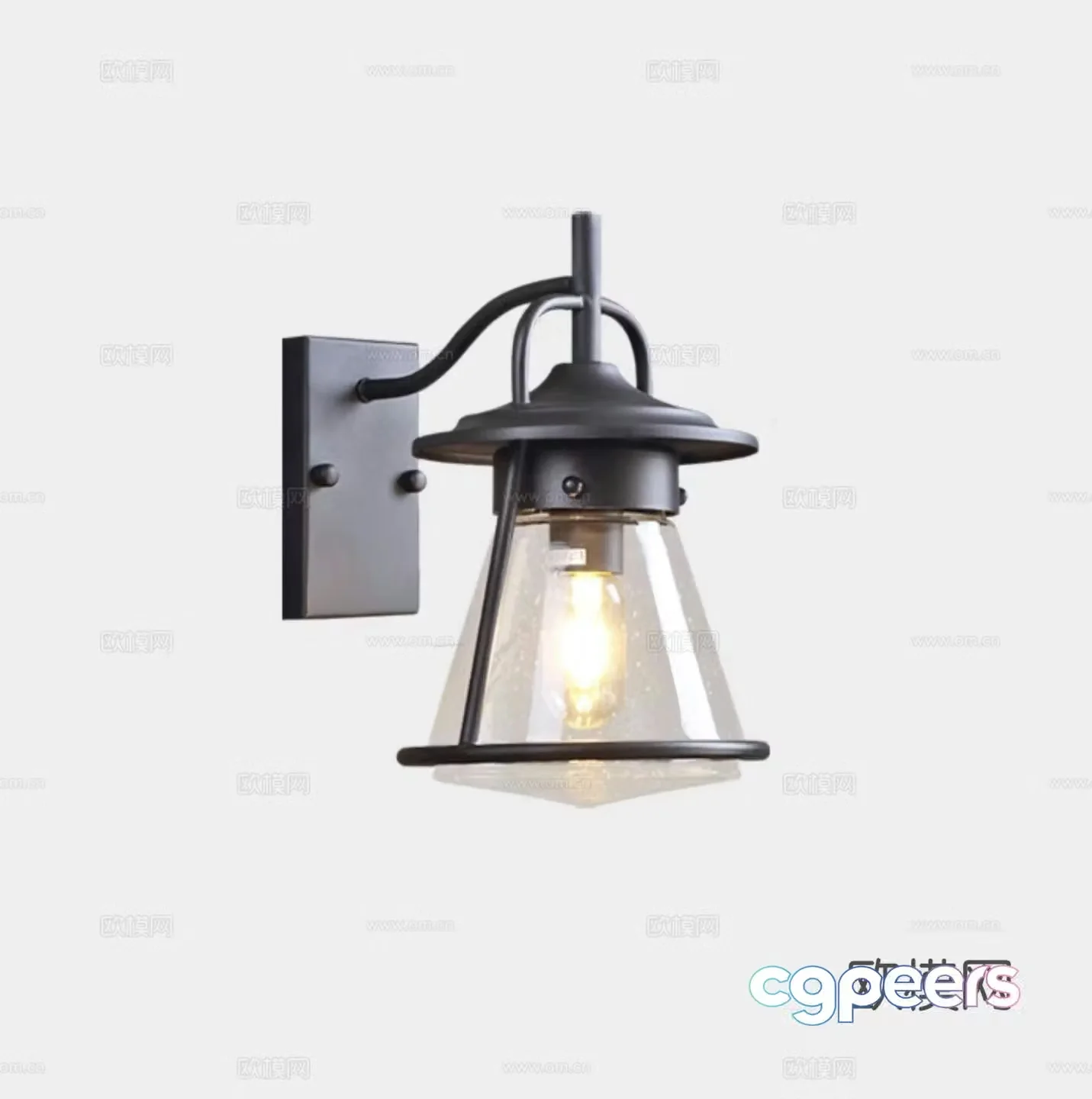 American retro wall lamp industrial 3d model