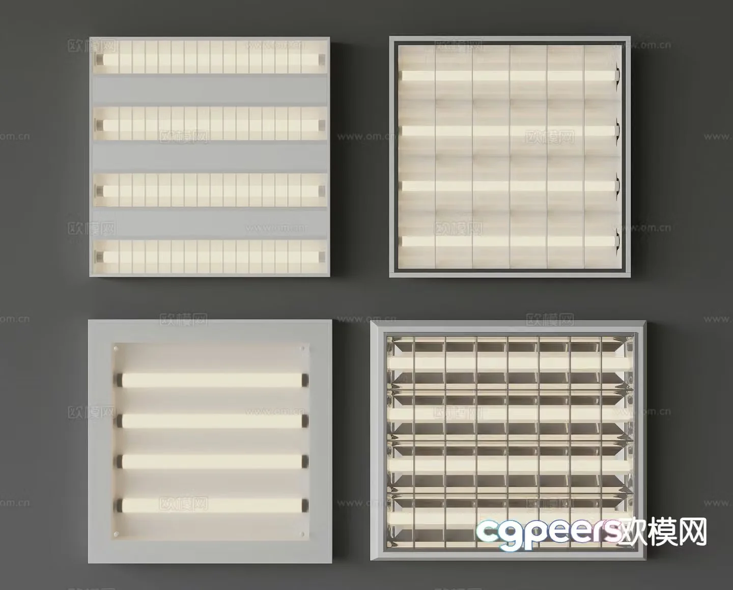 Office lamp grille lamp 3d model