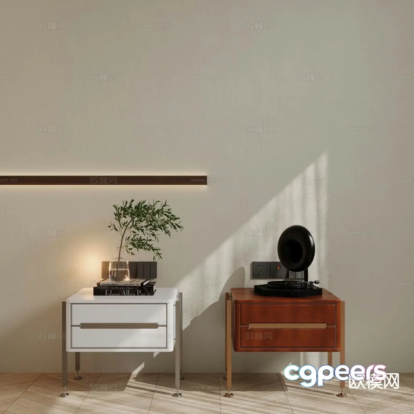 Modern bedside table 3d model