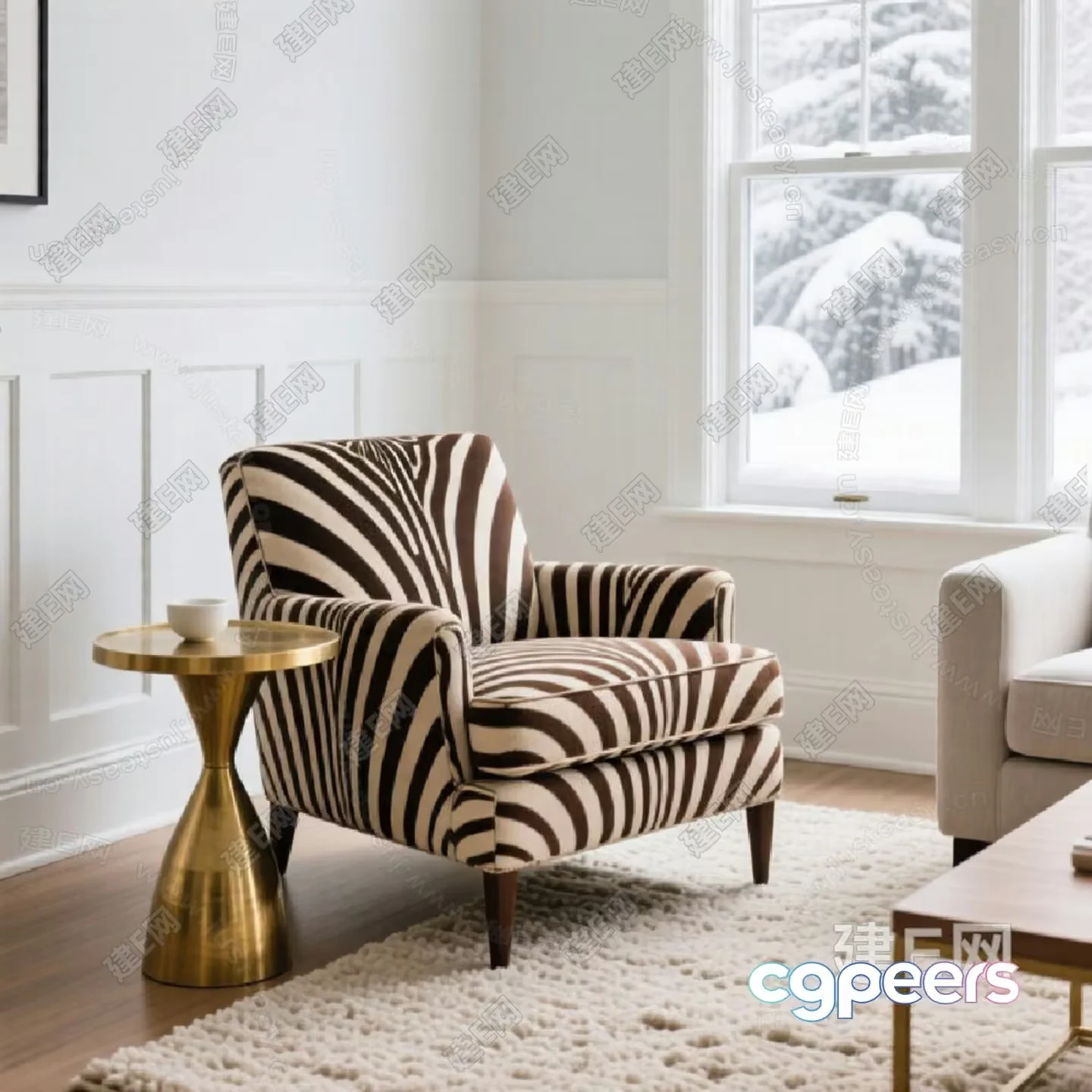 Cozy Living Room 3D Model – 11160 – VRAY Render