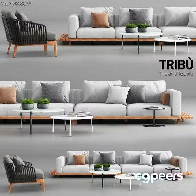 3ds Max Free – Tribu Vis a Vis Sofa and Mood Club Chair