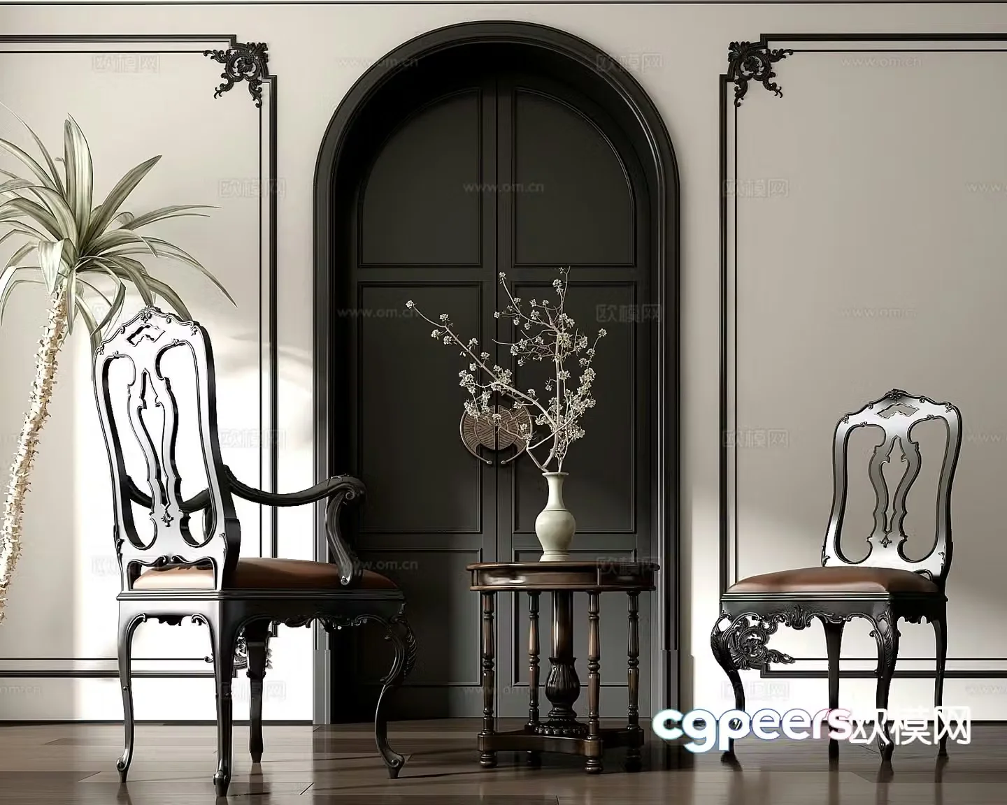 French chair armchair lounge chair 3d model
