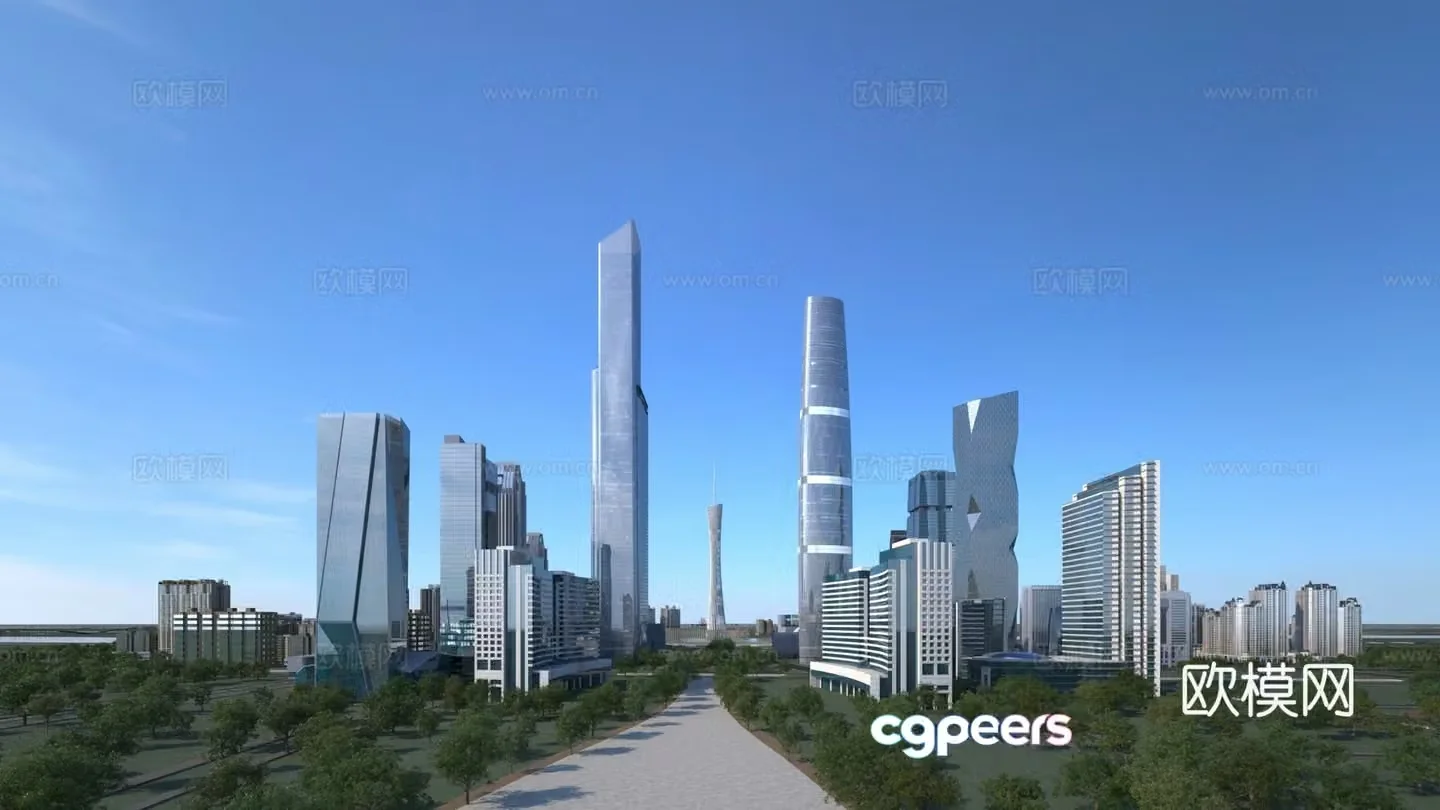Canton Tower Landscape Huacheng Road 3D Model