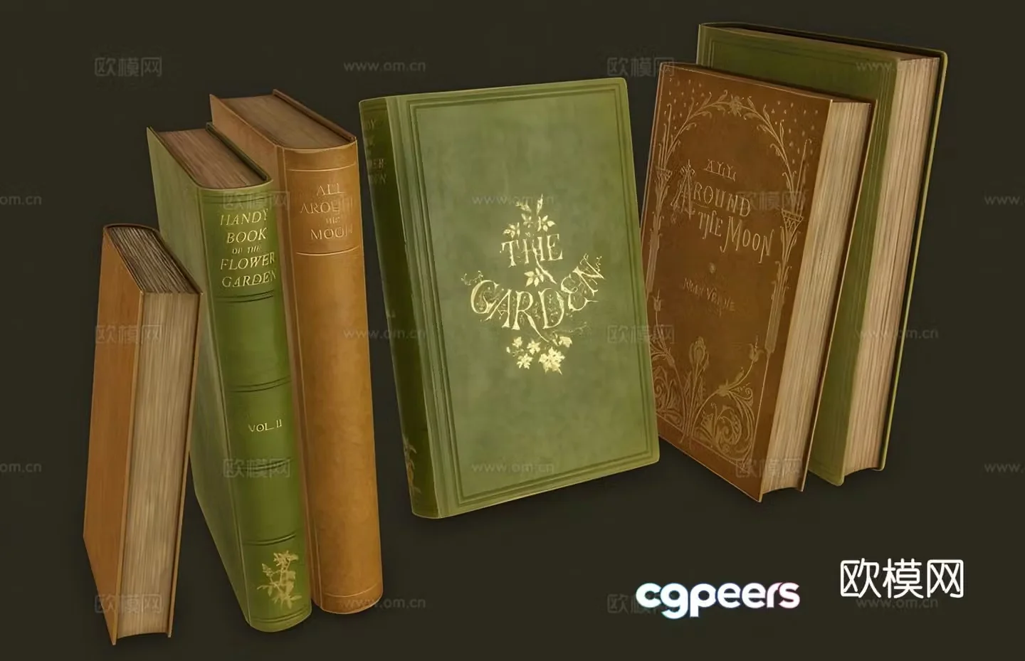 European old books books stacks English books 3d model