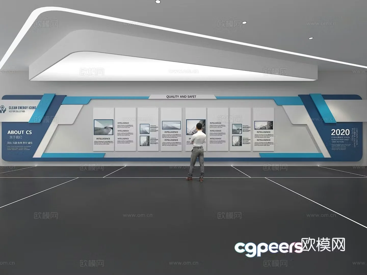 Cultural wall Corporate culture wall Education Theme wall Exhibition hall Campus culture Corridor 3D model