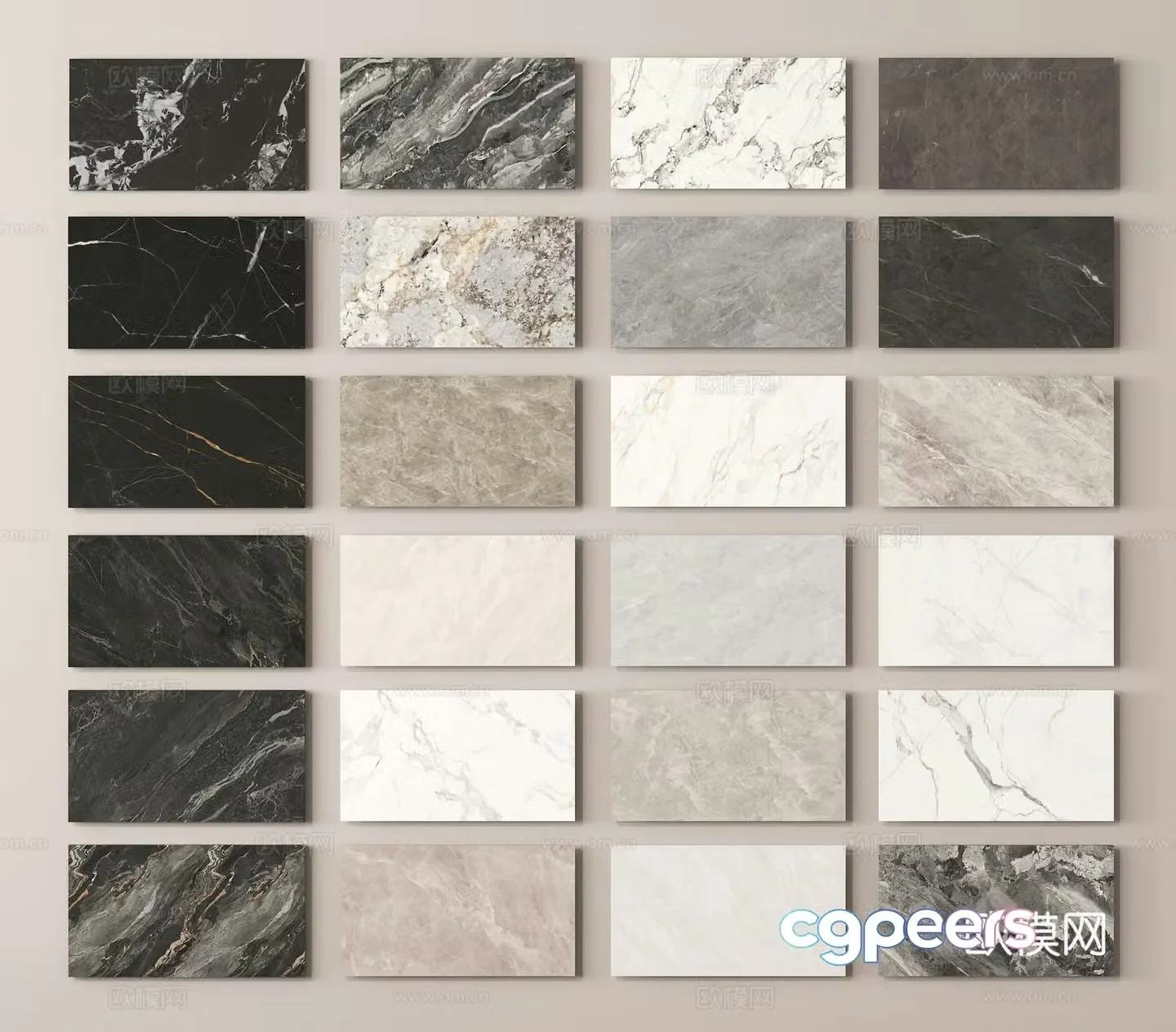 Stone marble stone wall panel terrazzo background wall stone 3d model