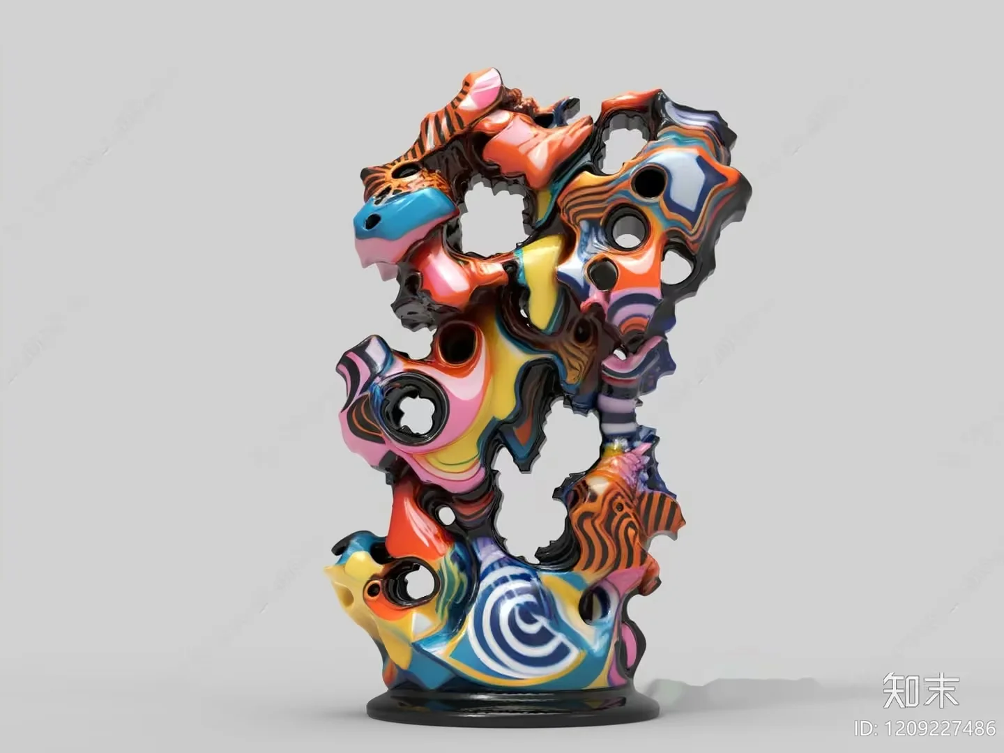 A Colorful Abstract Sculpture 3D Model – 9526 – VRAY Render