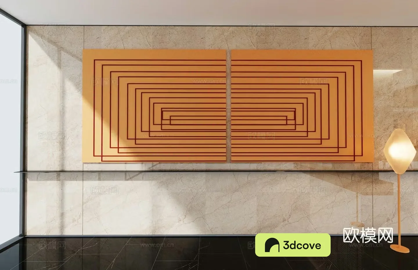 Modern art line geometric hanging painting