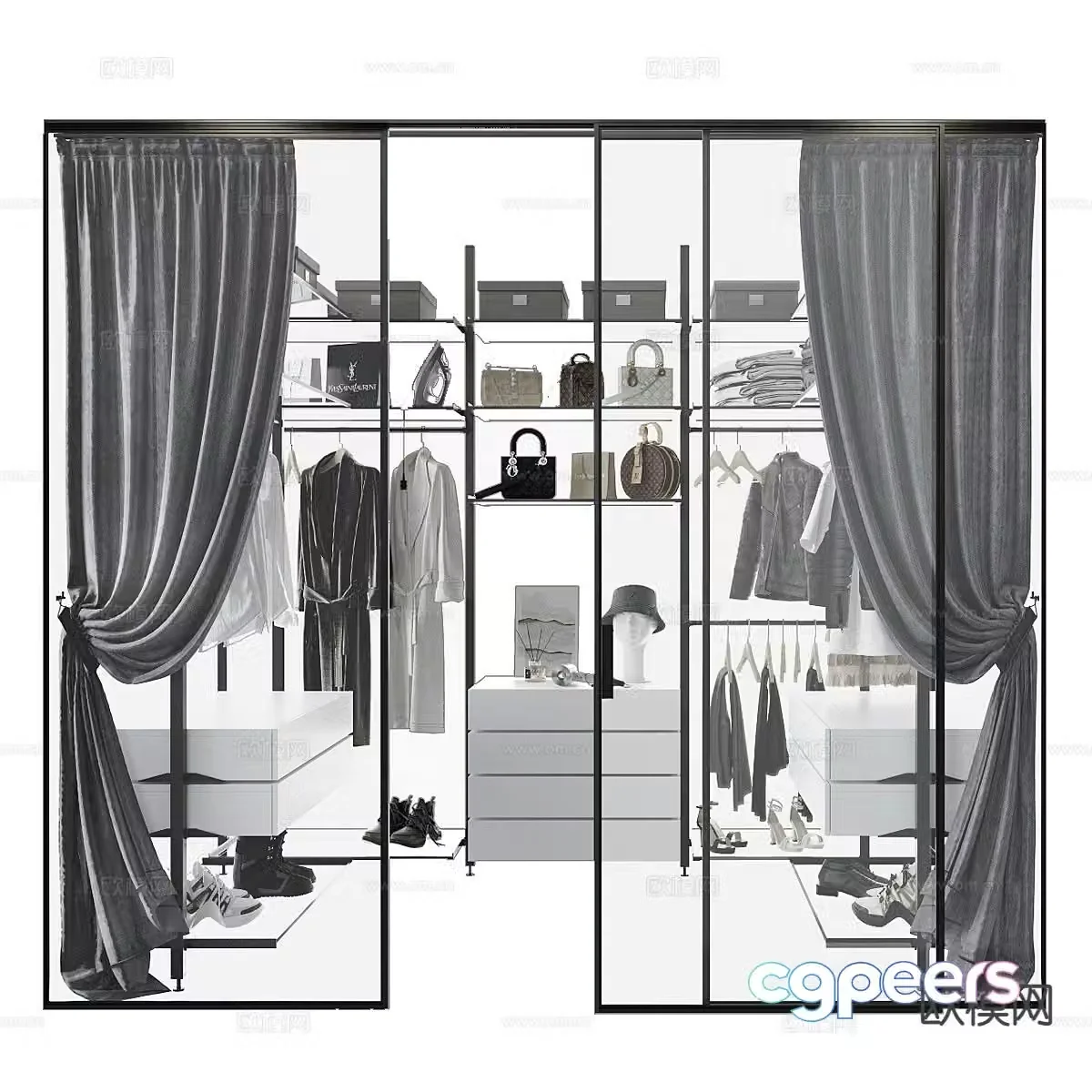 Modern wardrobe jewelry cabinet 3d model