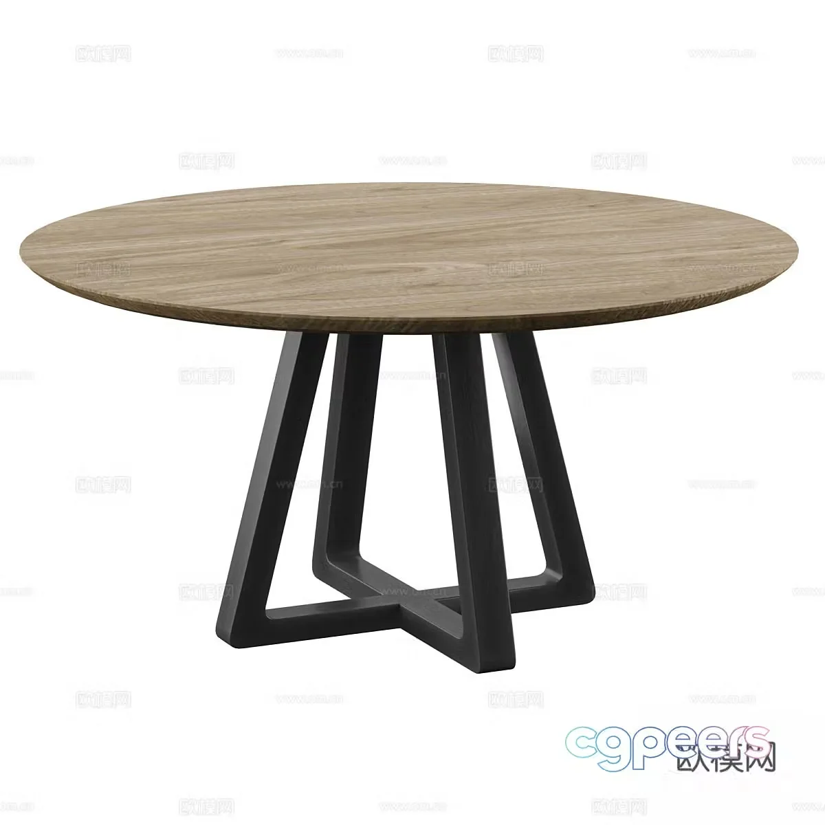 Solid wood dining table Wooden dining table Wooden round table Negotiation table Solid wood negotiation table Round dining table Outdoor 3D model