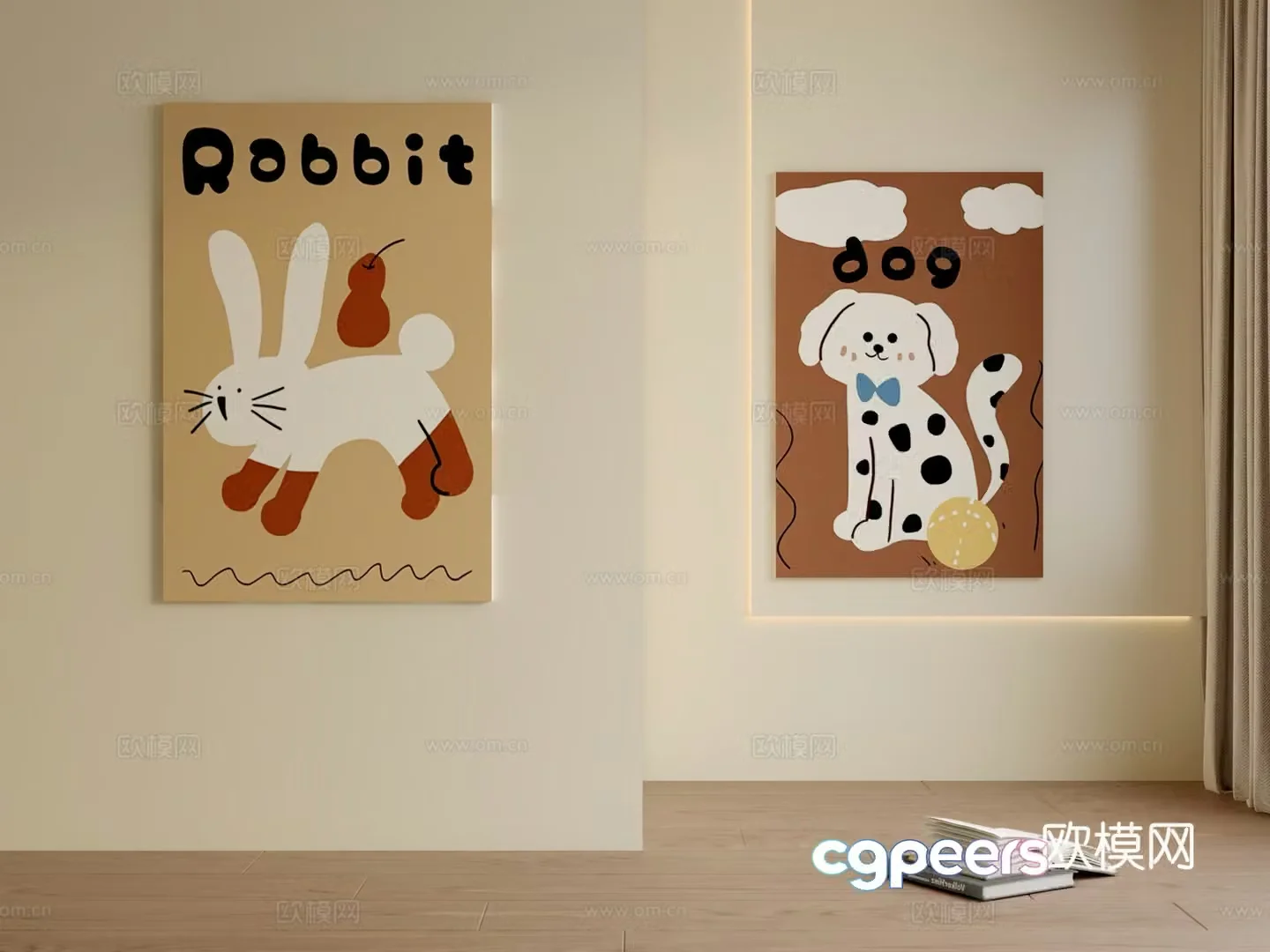 Modern children’s room hanging painting 3d model