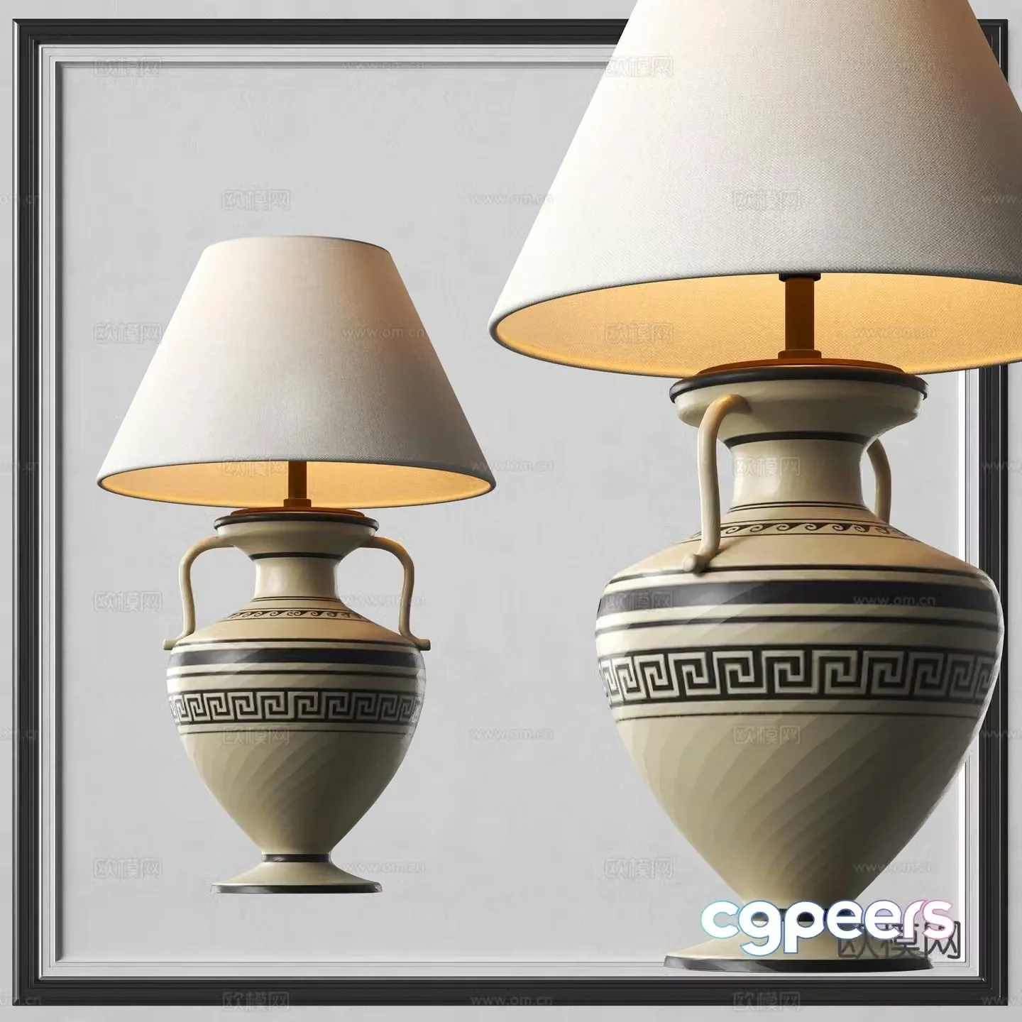 Medieval style table lamp bedroom table lamp 3d model