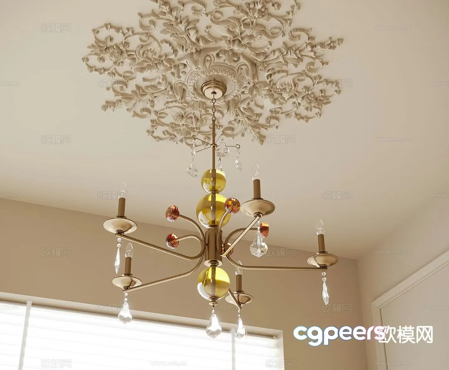 French chandeliers 3d model