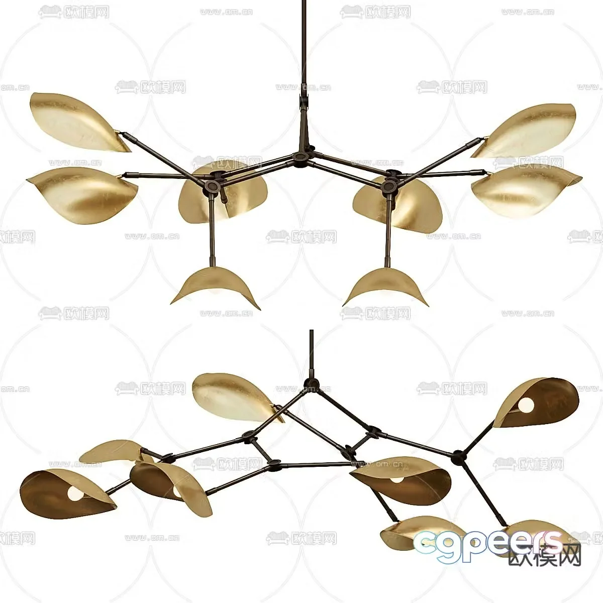 STINGRAY chandelier leaf chandelier 3d model