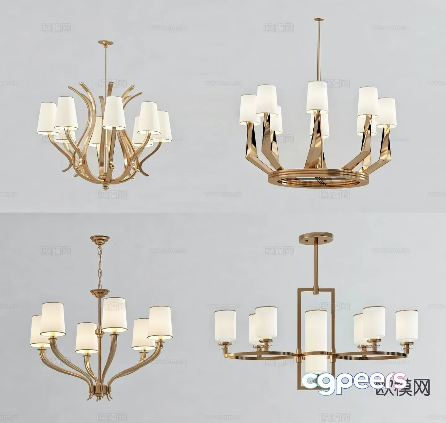Light luxury chandelier hall chandelier 3d model