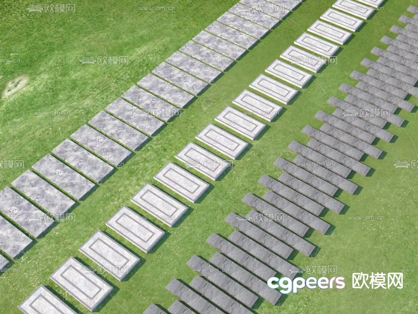 Landscape Garden Road Park Tingbu 3D model