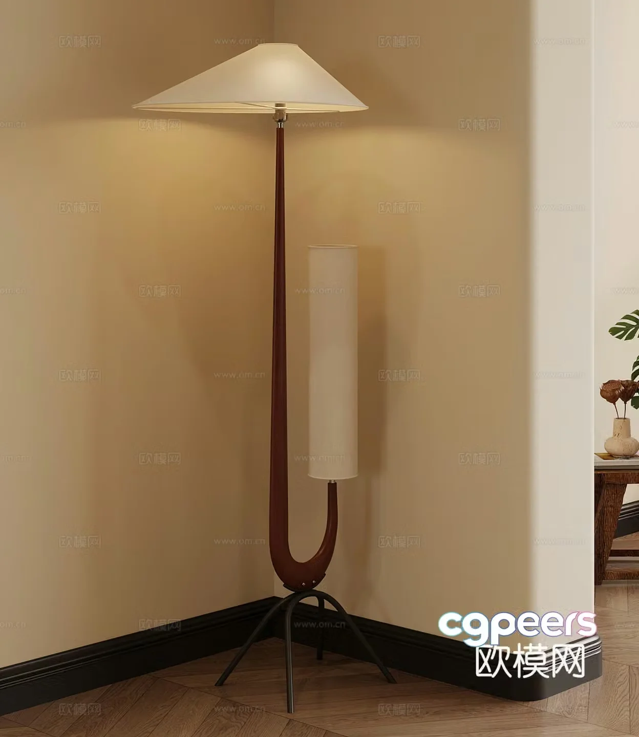 Floor lamp New Chinese chandelier 3D model