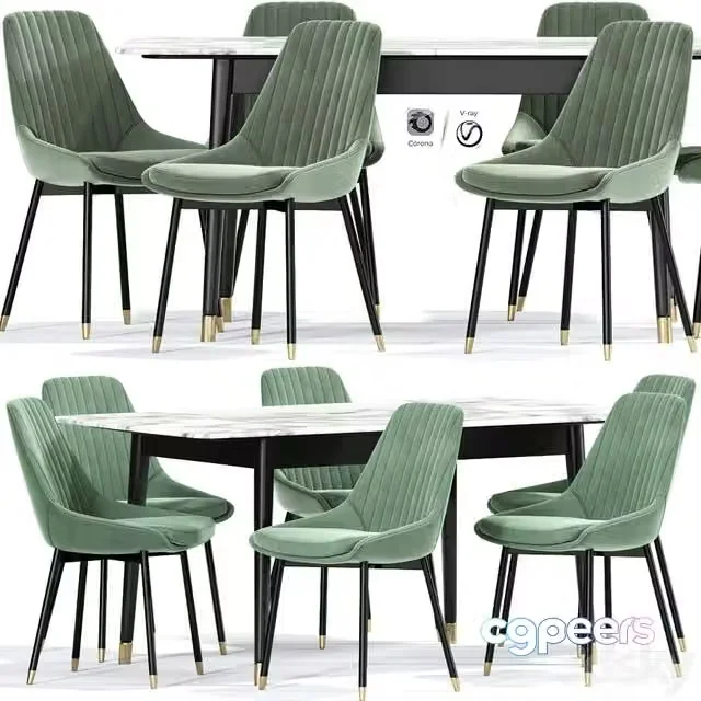 3ds Max Free – Kendall Upholstered Dining Chair Table