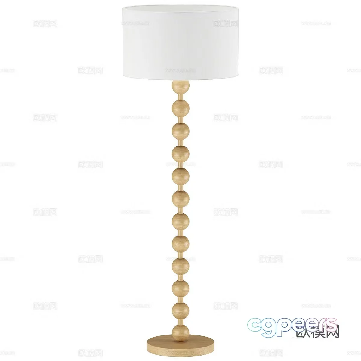 New Chinese style log style decorative floor lamp 3D model