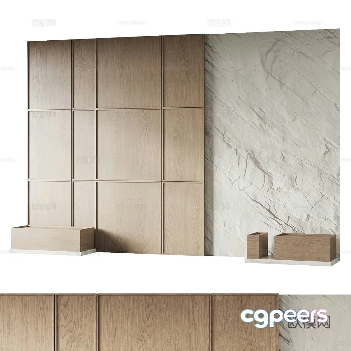 Bedside background wall 3d model