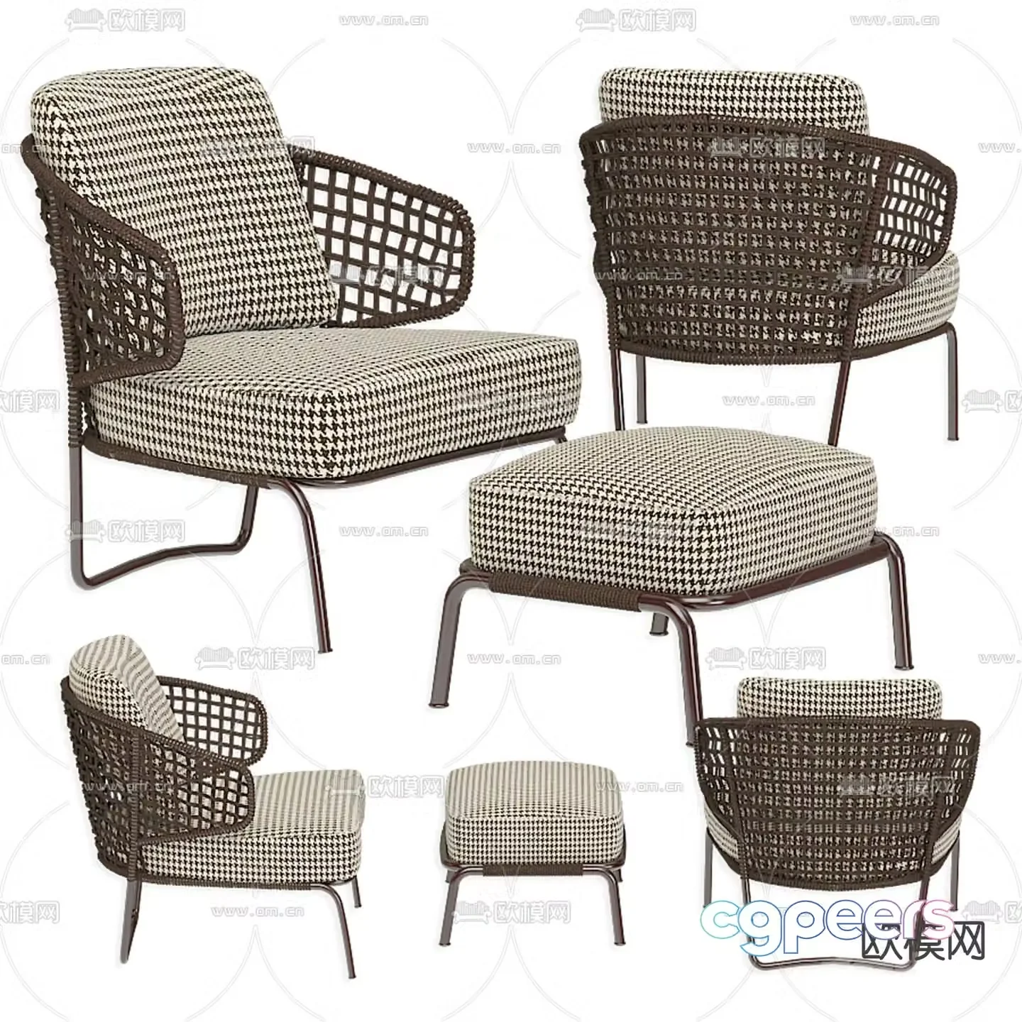 Aston Cor outdoor chair rattan chair 3d model