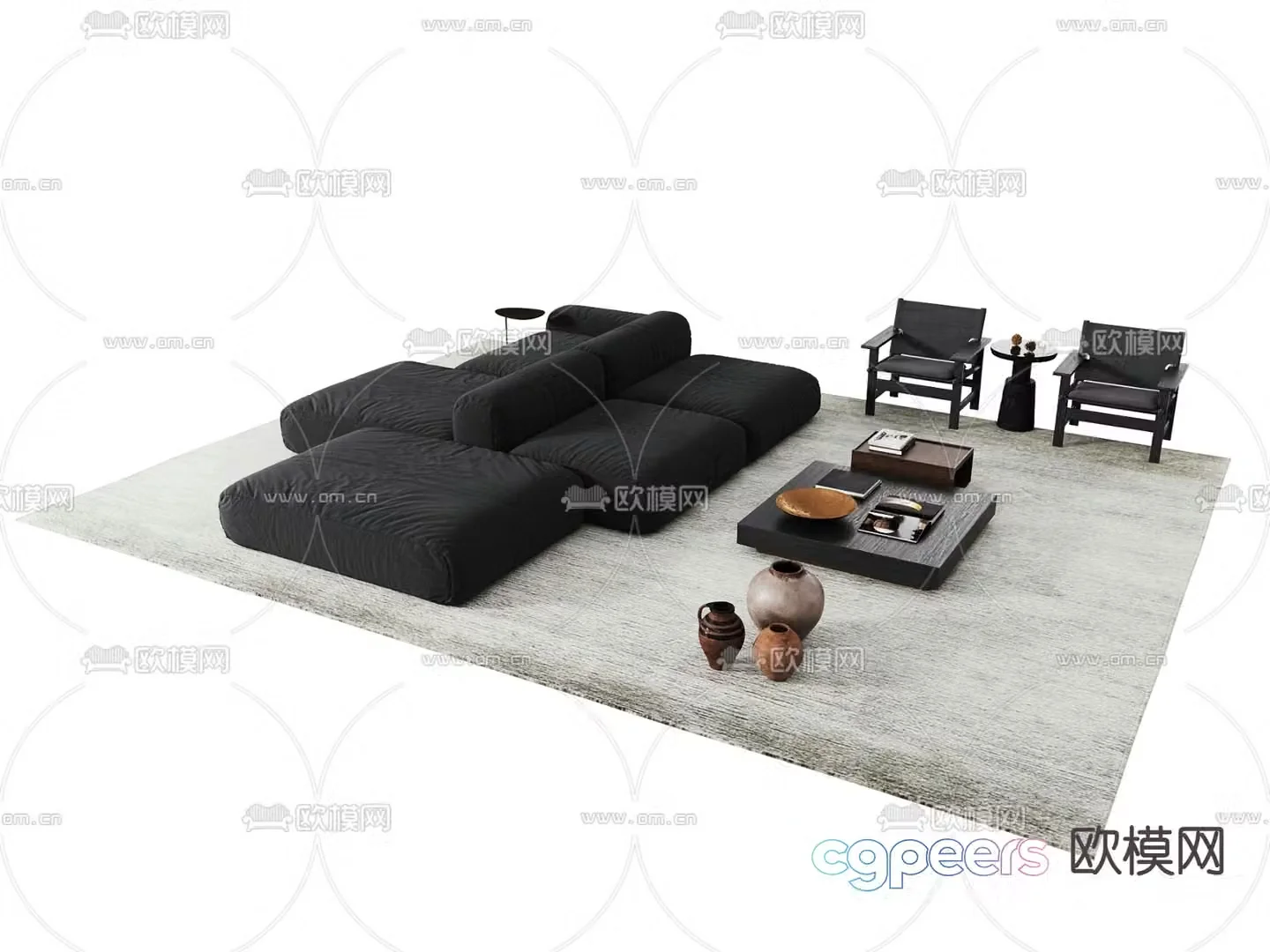 Modern living room sofa 3d model