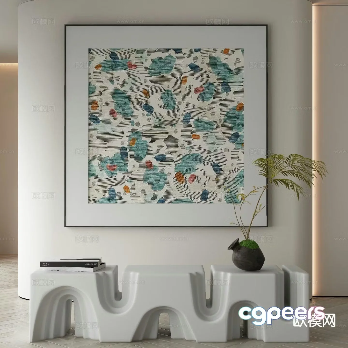 Modern art painting texture painting decorative painting 3d model