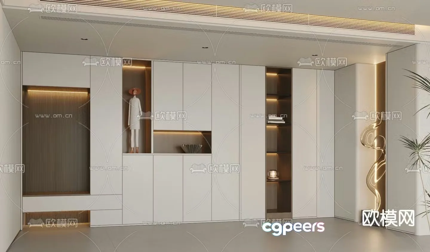 3D model of the entrance shoe cabinet