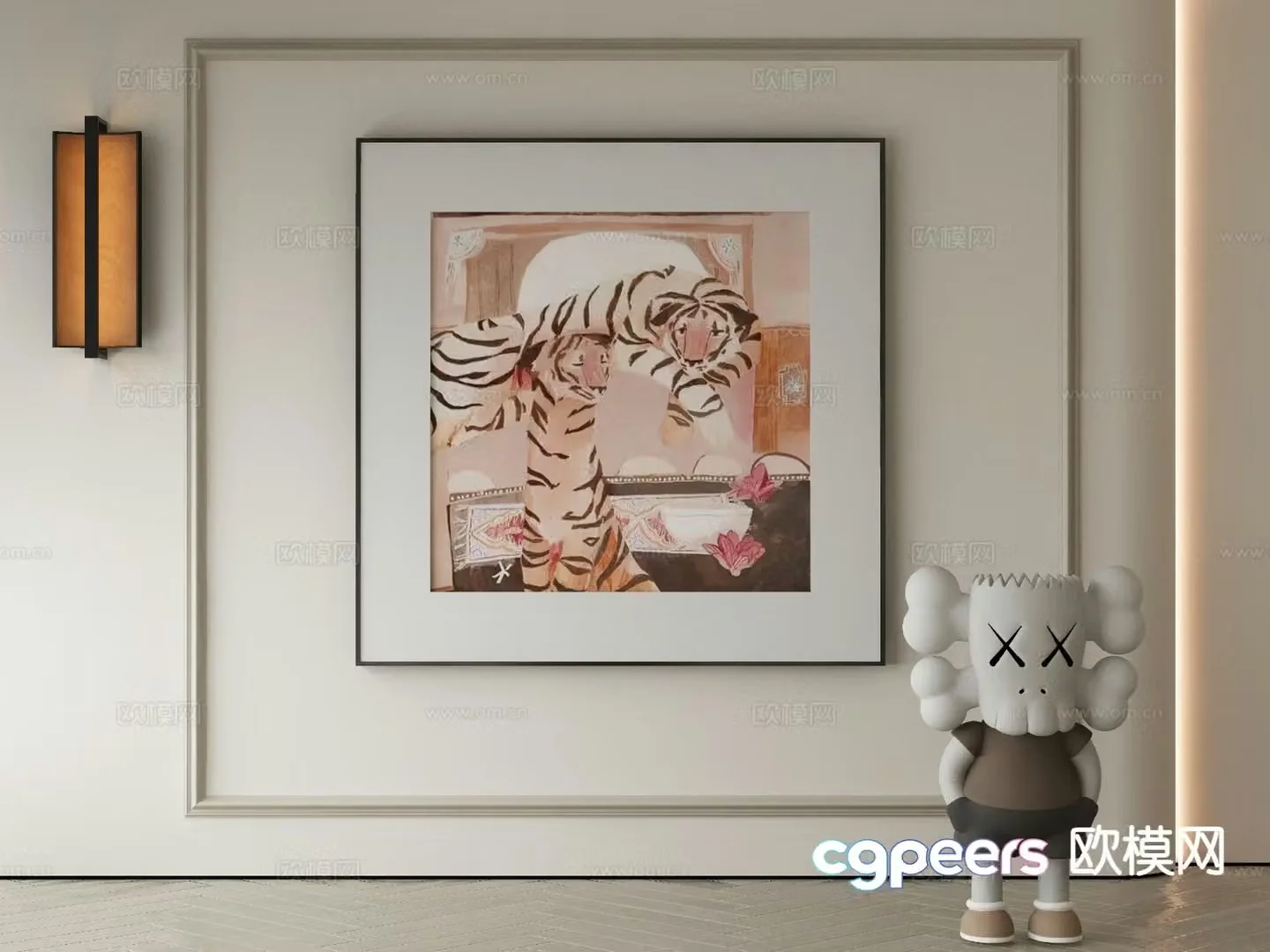 Modern art painting decorative painting 3d model