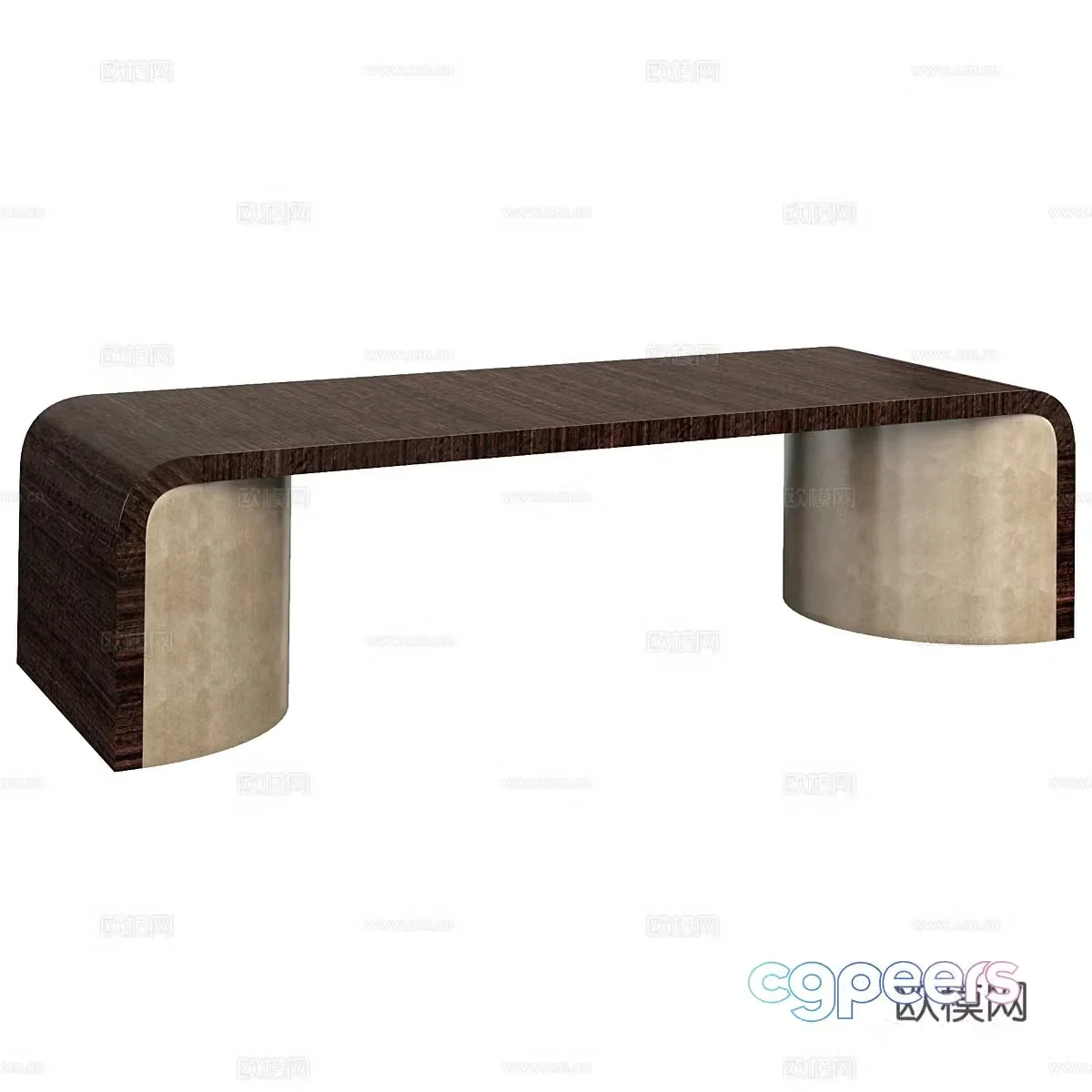 Outdoor bench B&B bench dining bench leisure bench courtyard bench park bench solid wood 3d model