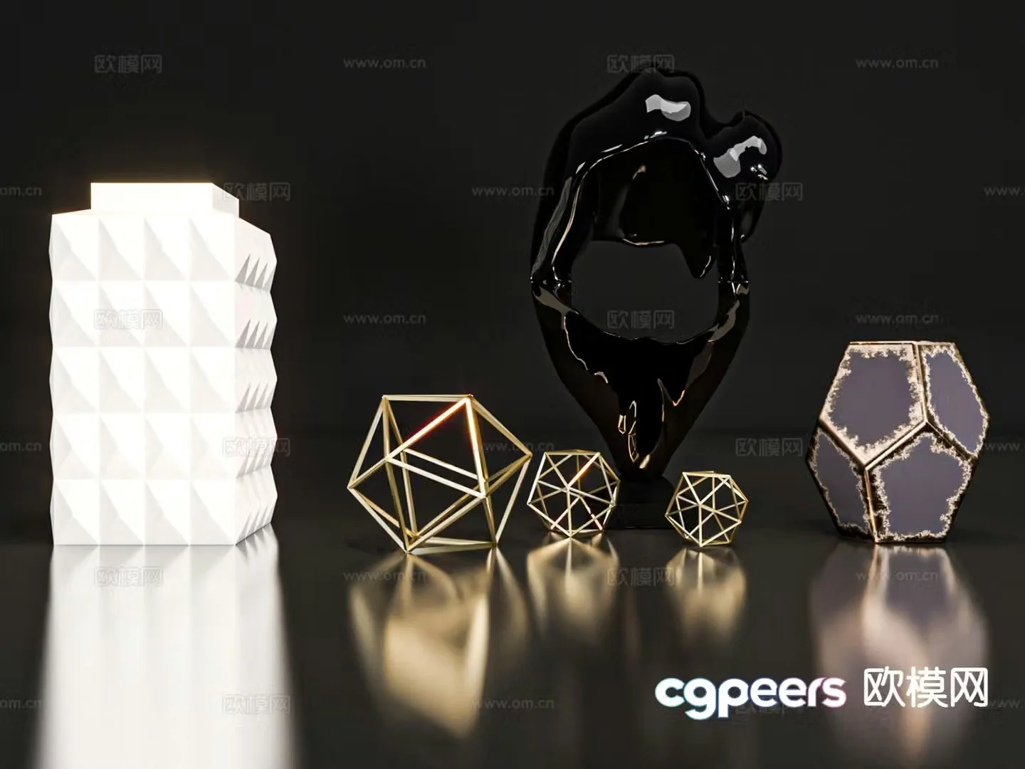 Modern decorations tableware crafts 3d model