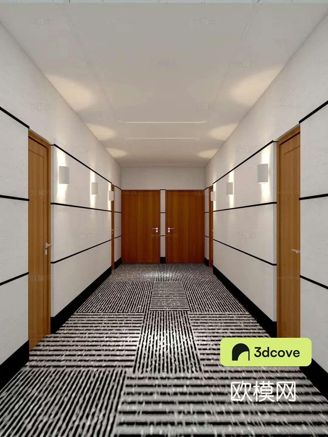 Modern Apartment Corridor Residential Hallway